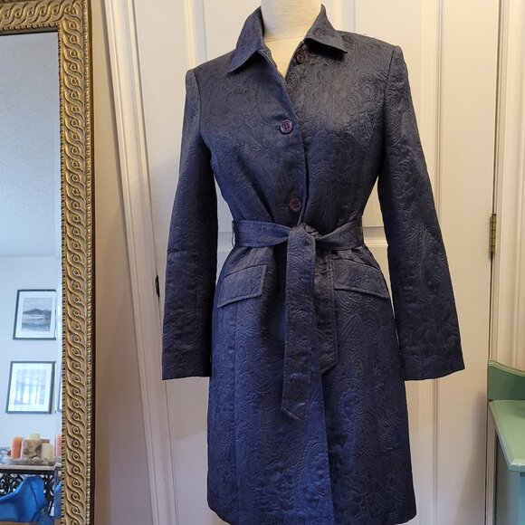 Jones New York Suit Navy Classic Coat/Trench EUC - Picture 1 of 8